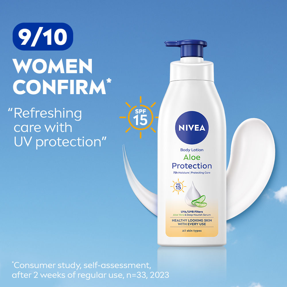 Sunscreen lotion with SPF 15 & ALOEVERA- 5 in 1 COMPLETE CARE for 48H Moisturization