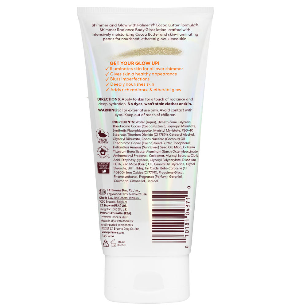Cocoa Butter Formula Shimmer Radiance Body Gloss With Vitamin E