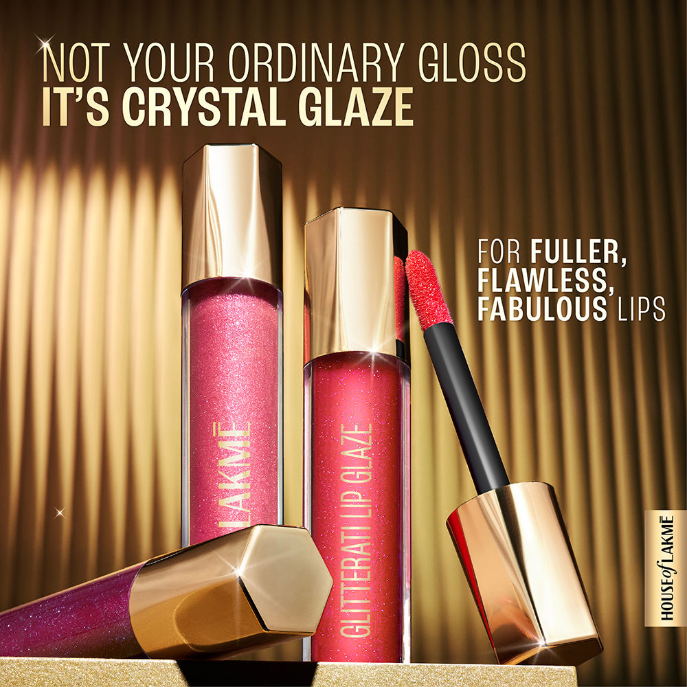 Glitterati Lip Glaze, High Shine Plumper Lip Gloss Oil with Collagen