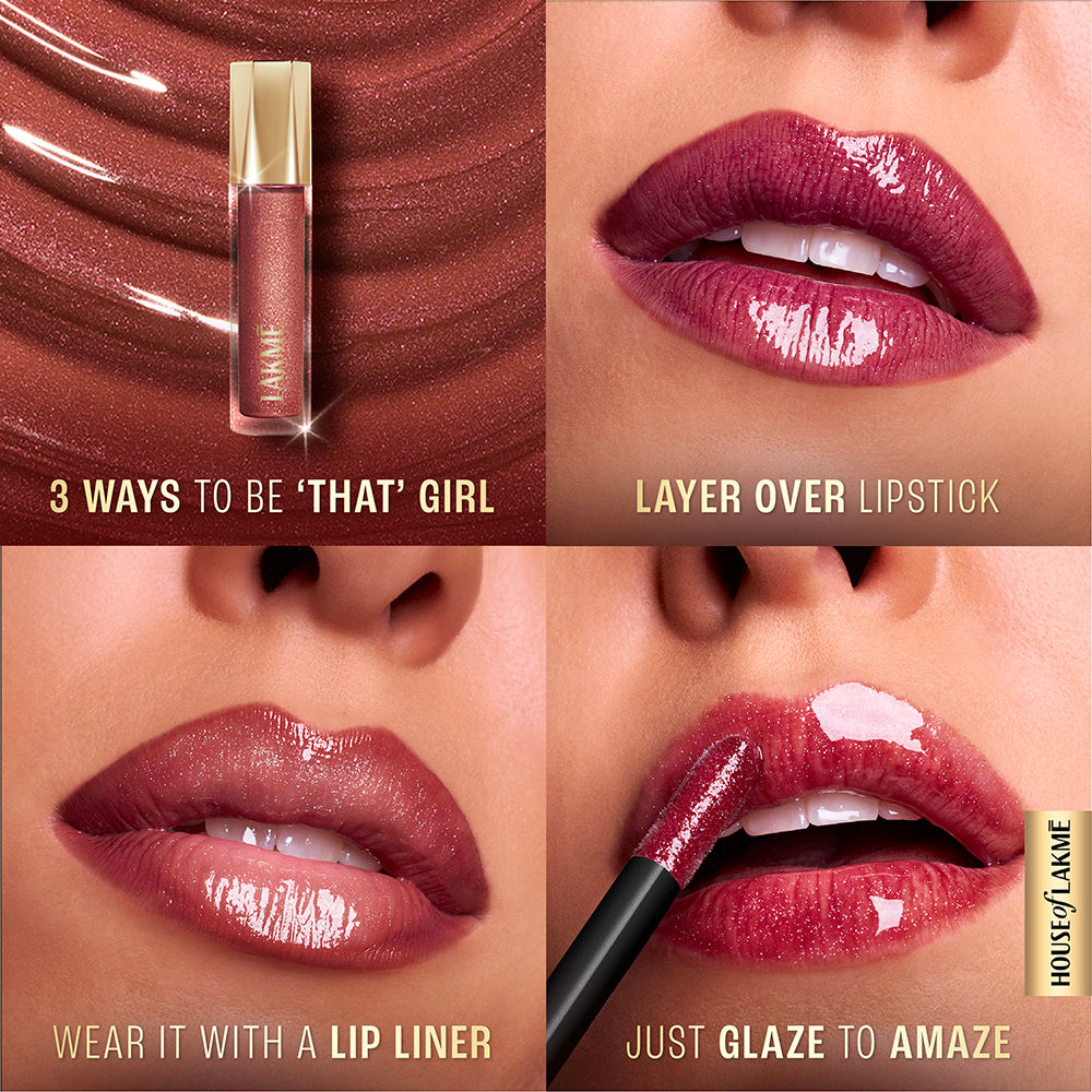 Glitterati Lip Glaze, High Shine Plumper Lip Gloss Oil with Collagen