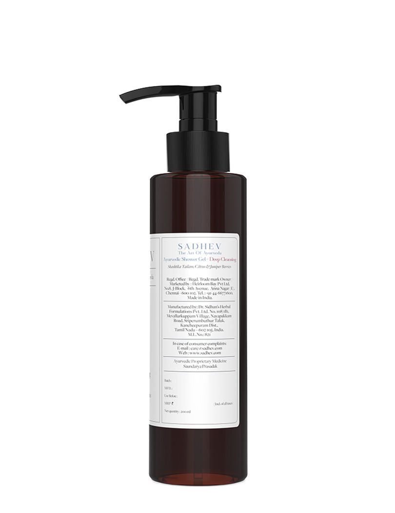 Ayurvedic Shashtika Tailam, Citrus & Juniper Berries Deep Cleansing Shower Gel