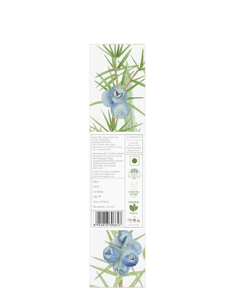 Ayurvedic Shashtika Tailam, Citrus & Juniper Berries Deep Cleansing Shower Gel
