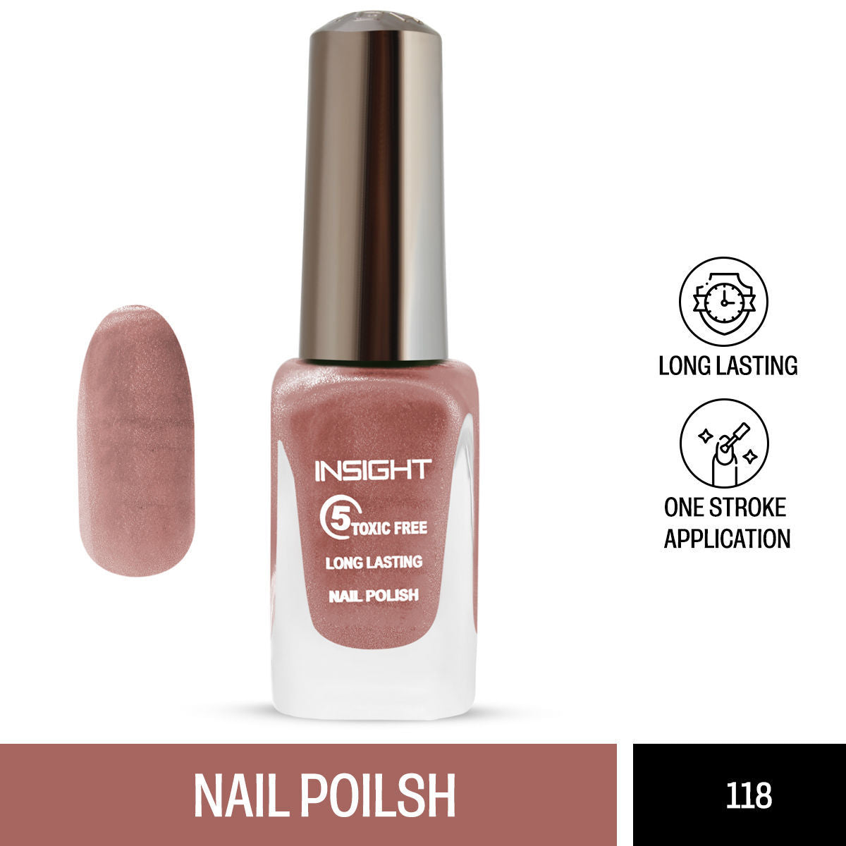 5 Toxic Free long lasting Nail Polish - Color 118