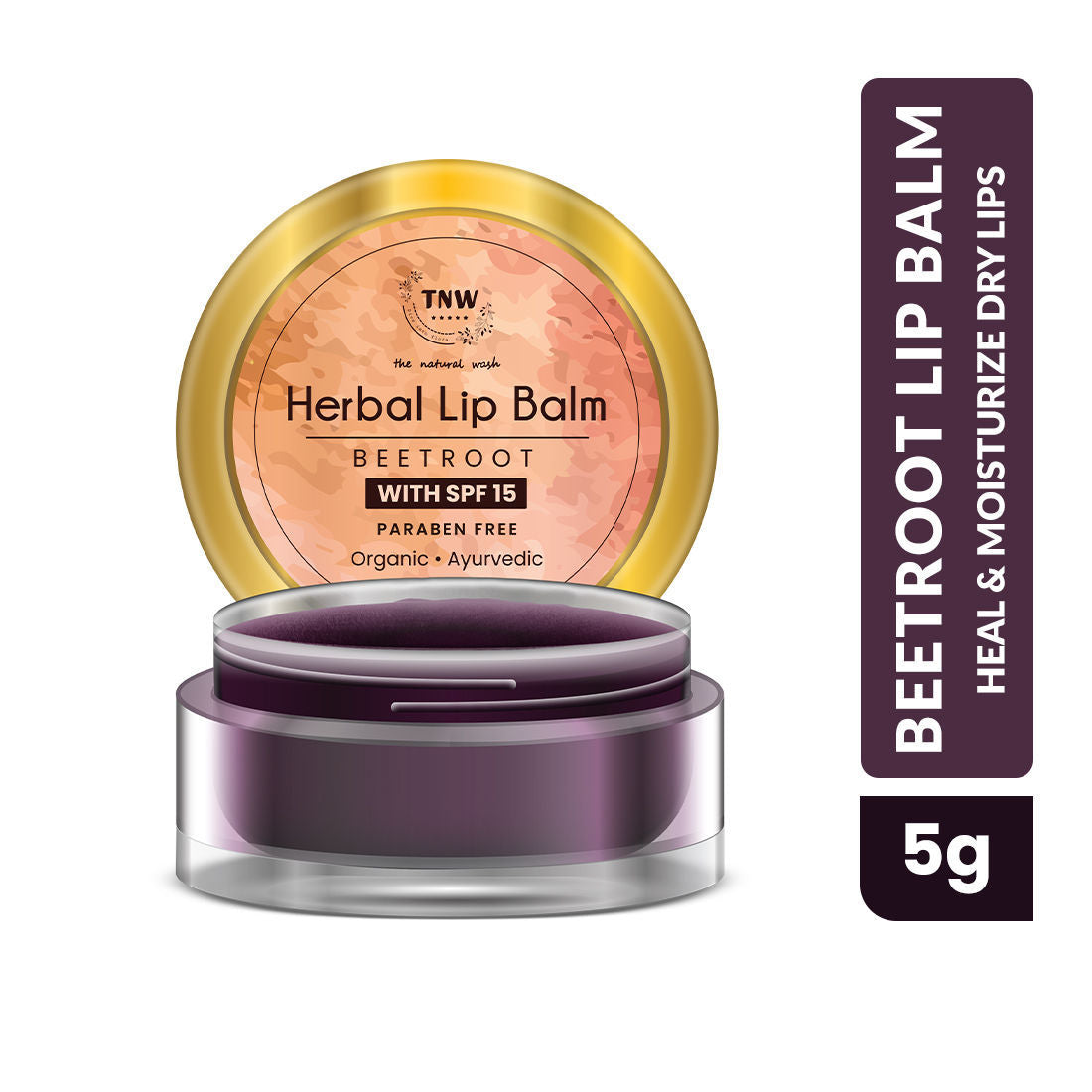 Herbal Beetroot Lip Balm With SPF 15 For Dry & Soft Lips - Non Sticky