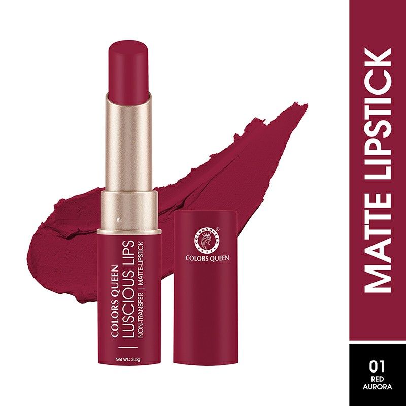 Luscious Lips Non Transfer Matte Lipstick - 01 Red Aurora