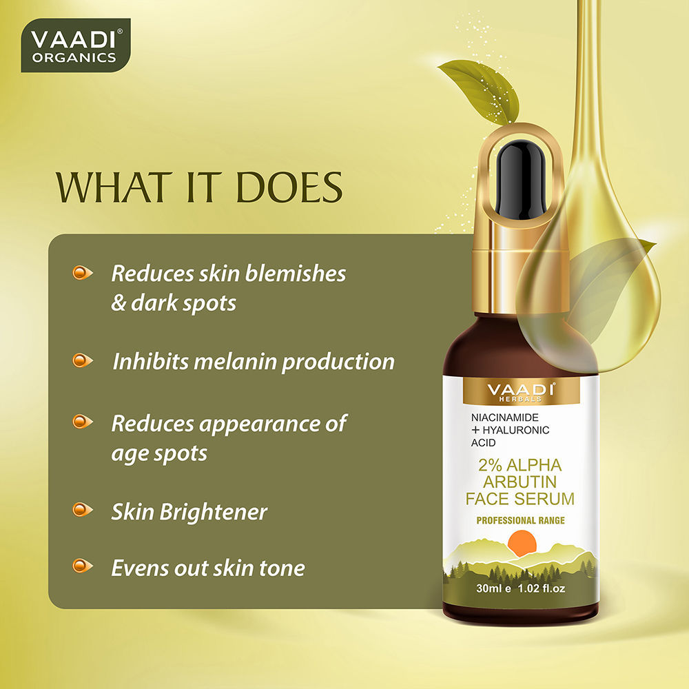 2% Alpha Arbutin Face Serum With Niacinamide & Hyaluronic Acid
