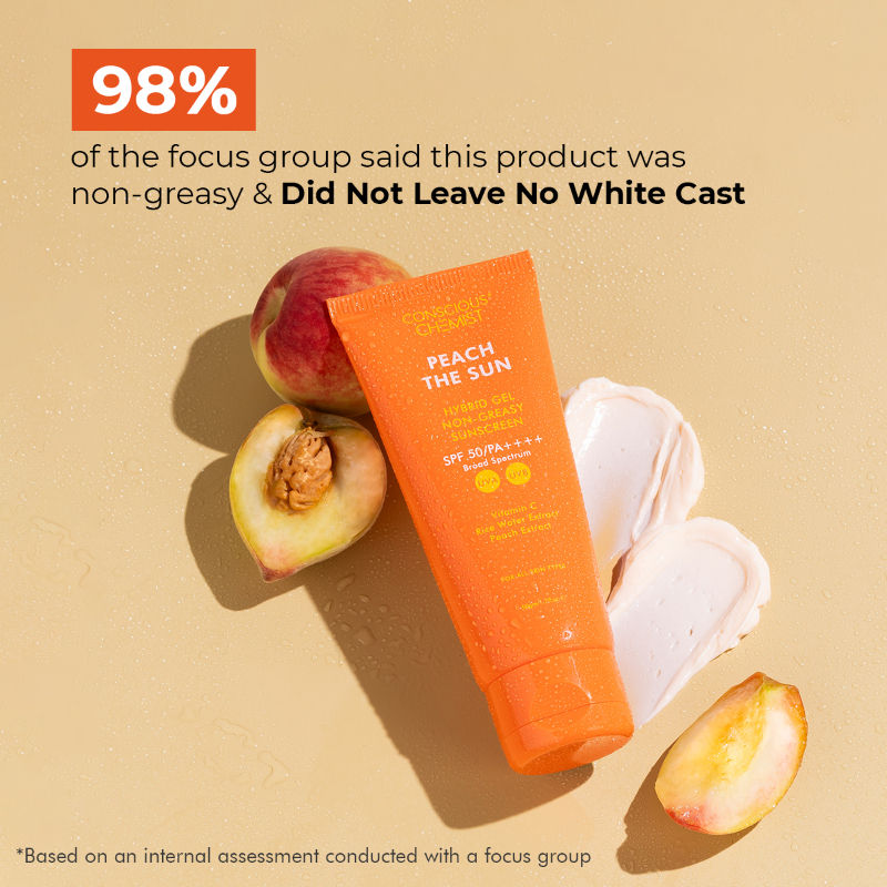Peach Sunscreen SPF 50 PA++++ With Vitamin C And Rice Water Extract