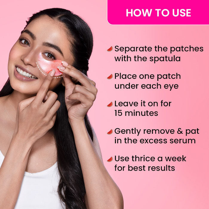 Watermelon Cooling Hydrogel Eye Patches, With Hyaluronic & Niacinamide, Depuffs & Cools
