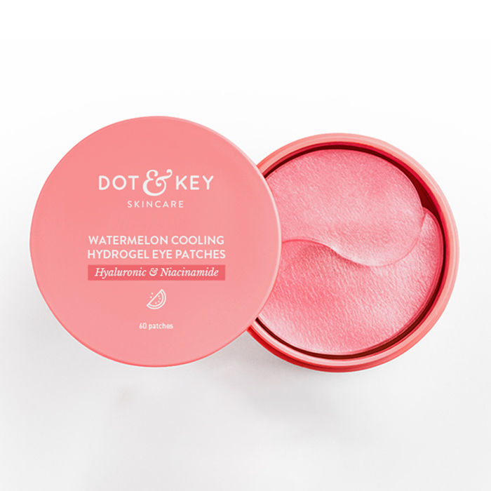 Watermelon Cooling Hydrogel Eye Patches, With Hyaluronic & Niacinamide, Depuffs & Cools
