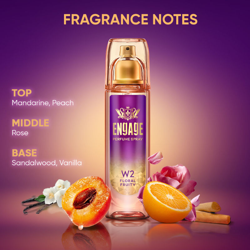 W2 Perfume Spray For Women, Floral & Fruity, Skin Friendly, Long-Lasting