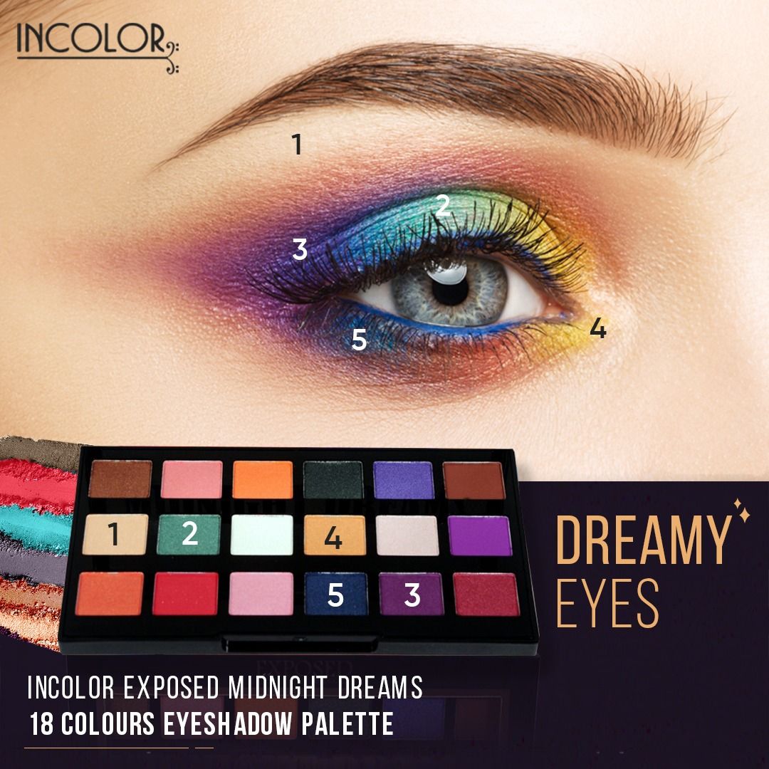 Exposed Midnight Dreams 18 Colors Eyeshadow Palette - 1