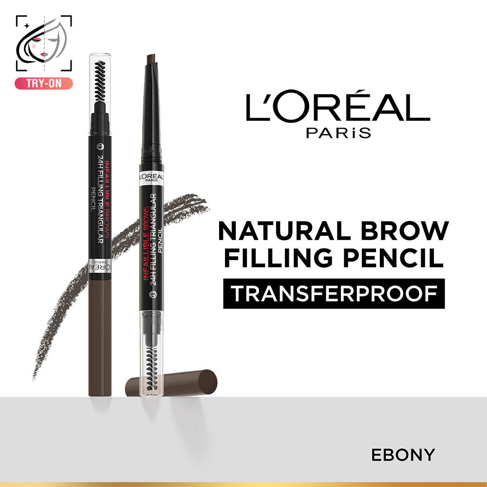 Infallible 24H Brow Filling Triangular Pencil - 1.0 Ebony
