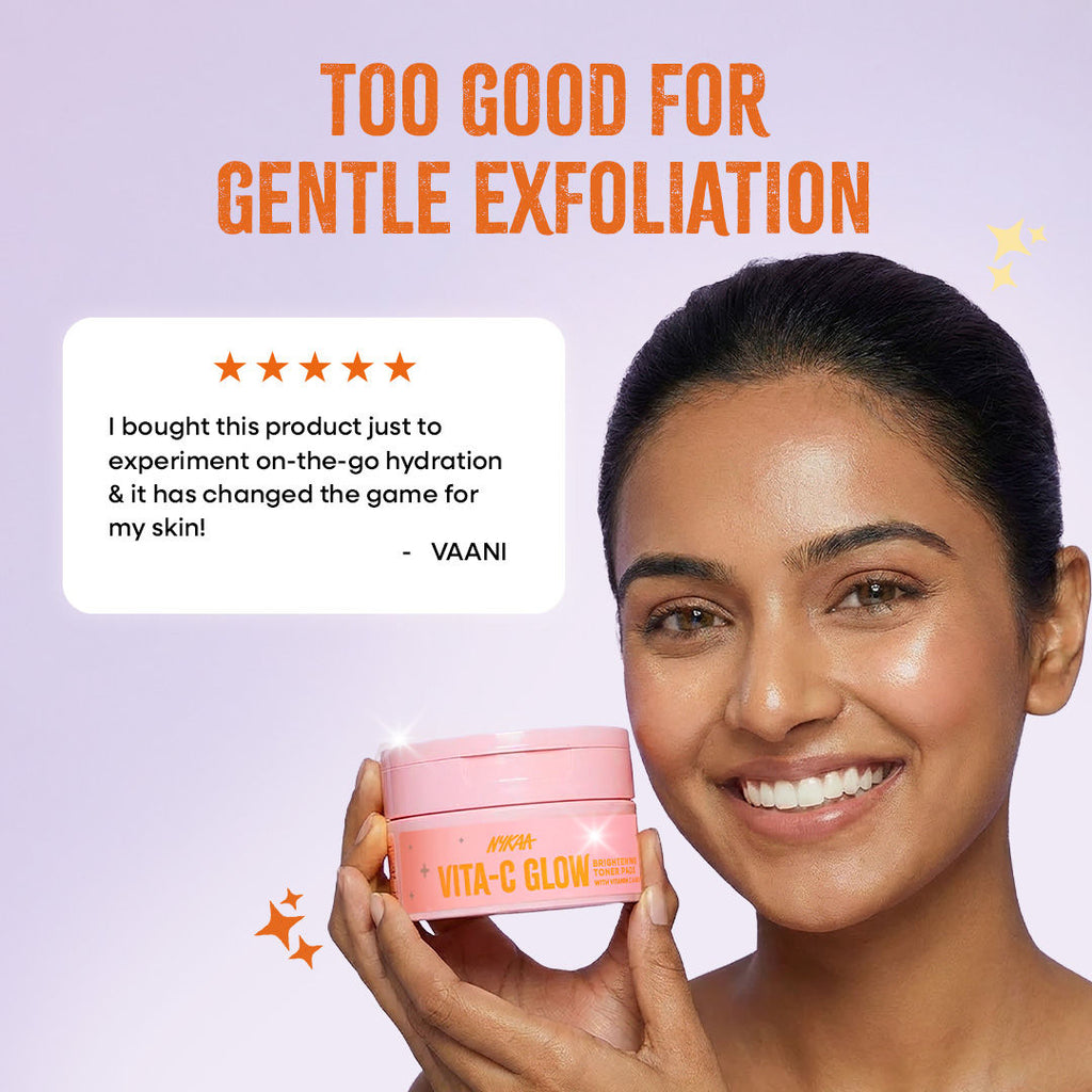 Vita-C Glow Brightening Toner Pads-Glycolic Acid & Vitamin C For Glow & Exfoliation