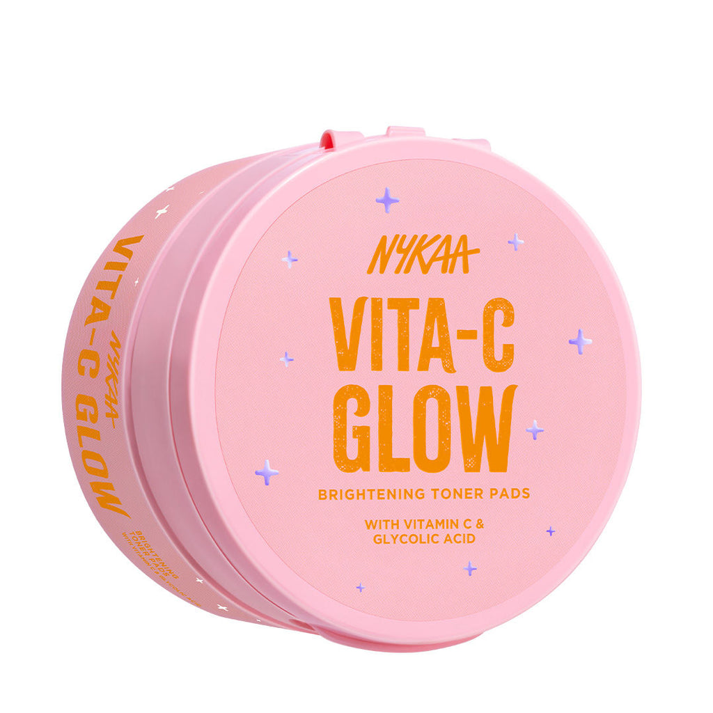 Vita-C Glow Brightening Toner Pads-Glycolic Acid & Vitamin C For Glow & Exfoliation