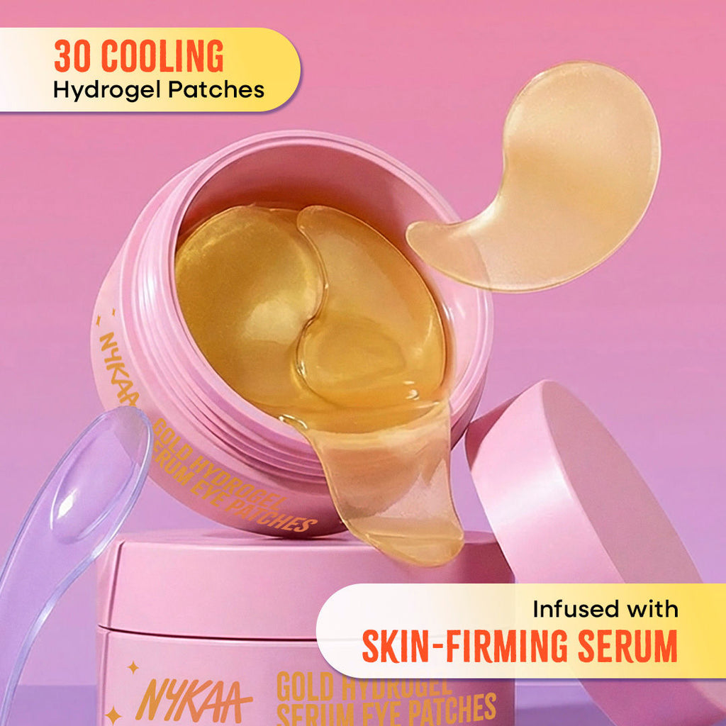 Gold Hydrogel Under Eye Patches-Caffeine & Collagen For Dark Circles, Hydration & De-Puff