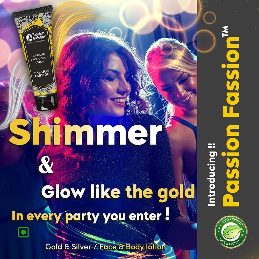 Passion Fassion Gold and Silver Shimmer Face and Body Lotion with Vitamin E