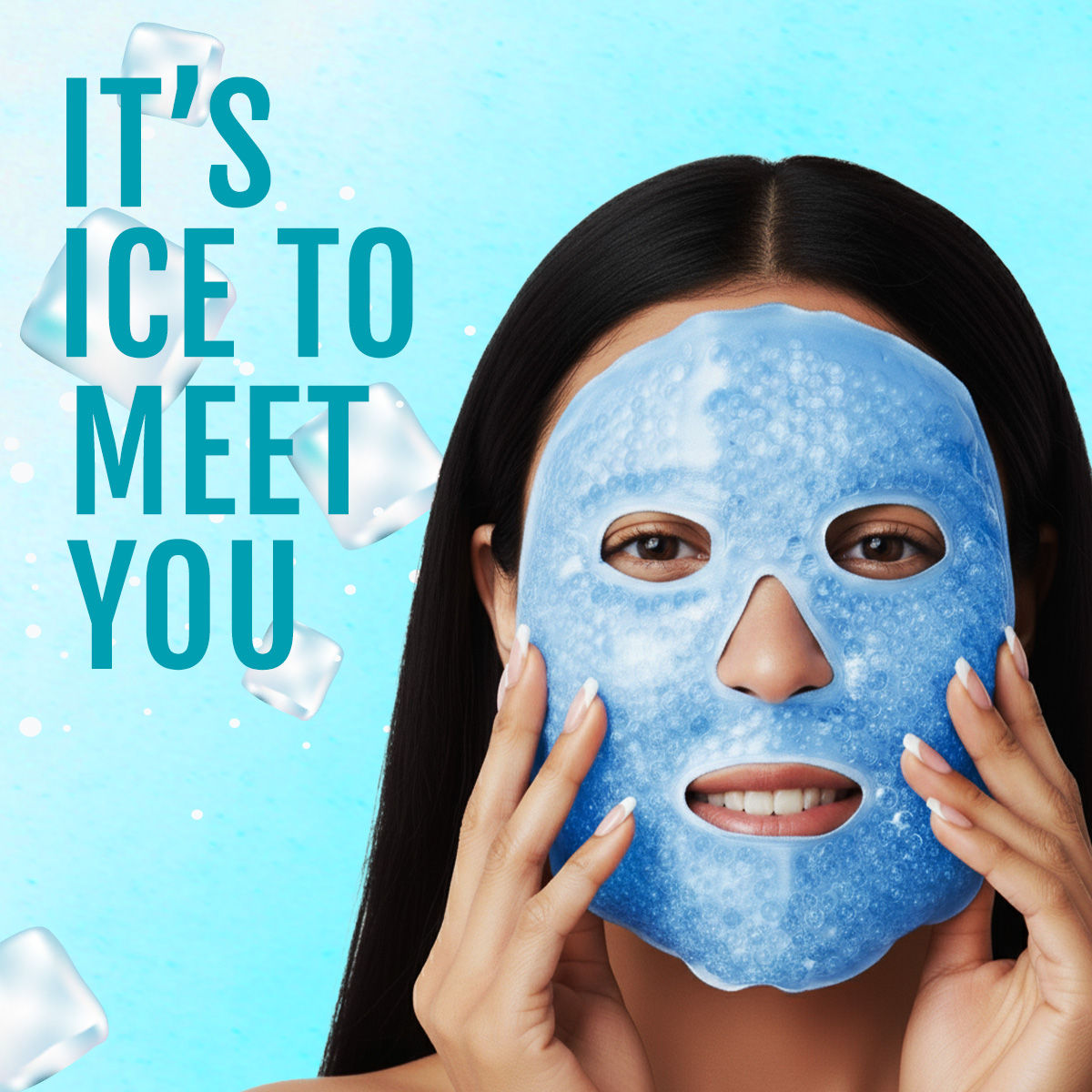 Ice Face Mask with Cooling Gel for Facial Puffiness, Reduced Dark Circles & Under Eyes (Blue)