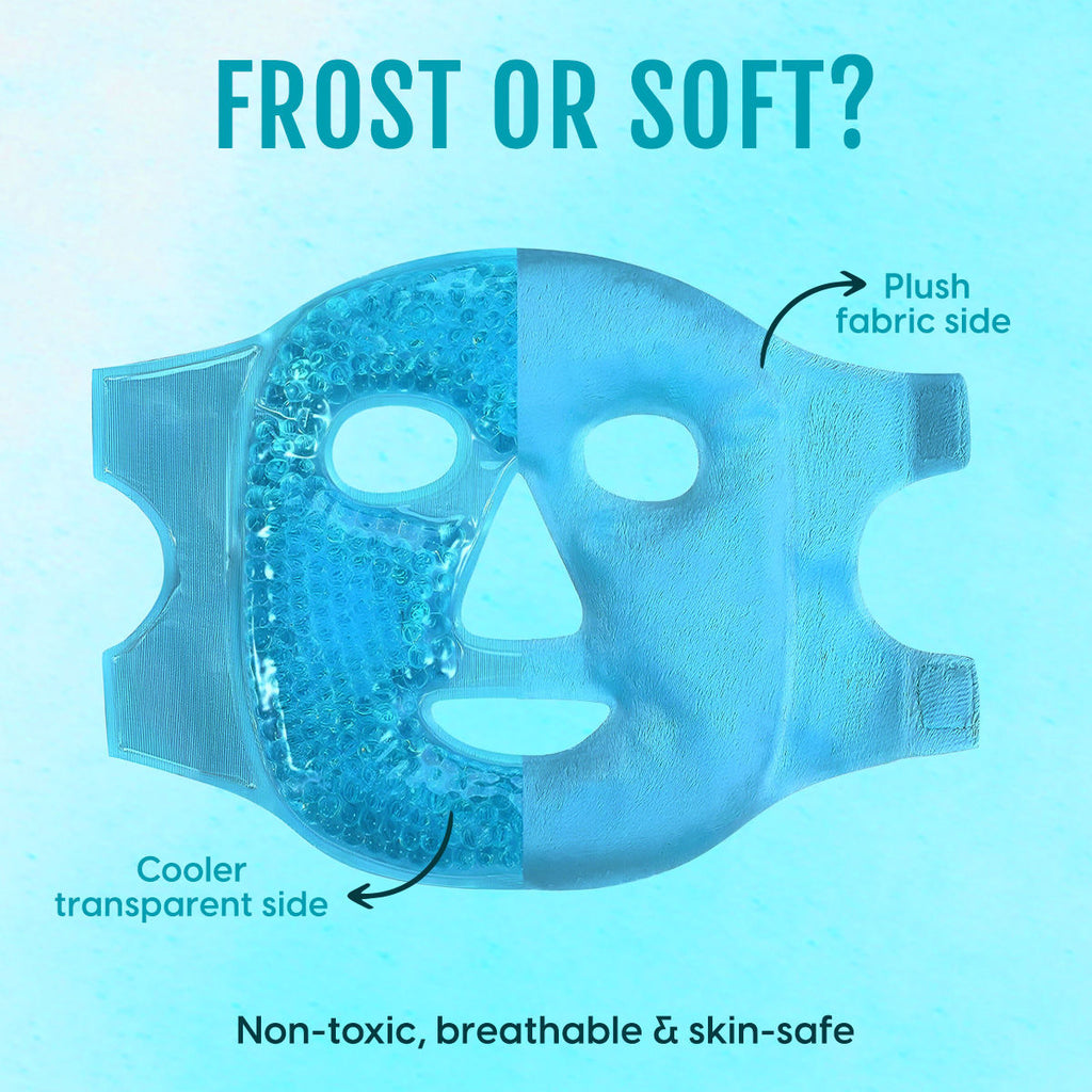 Ice Face Mask with Cooling Gel for Facial Puffiness, Reduced Dark Circles & Under Eyes (Blue)