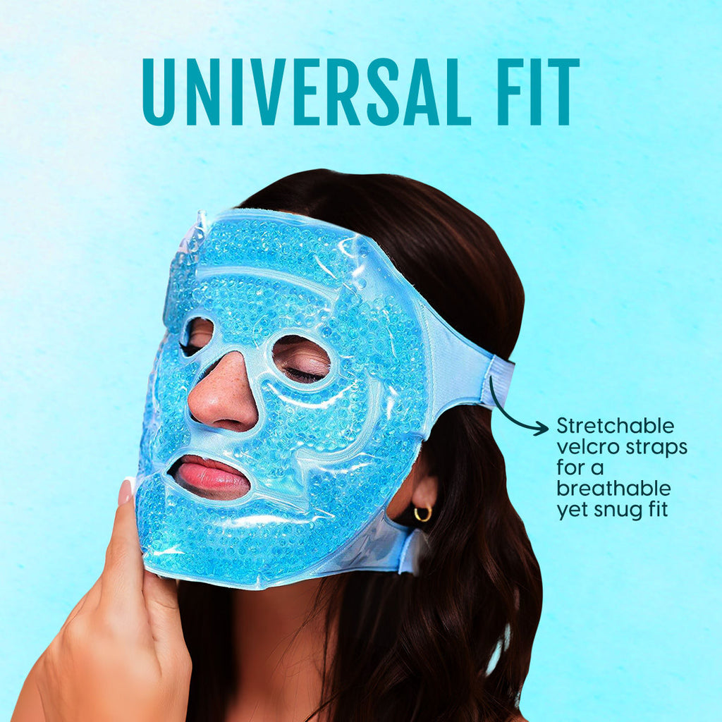 Ice Face Mask with Cooling Gel for Facial Puffiness, Reduced Dark Circles & Under Eyes (Blue)