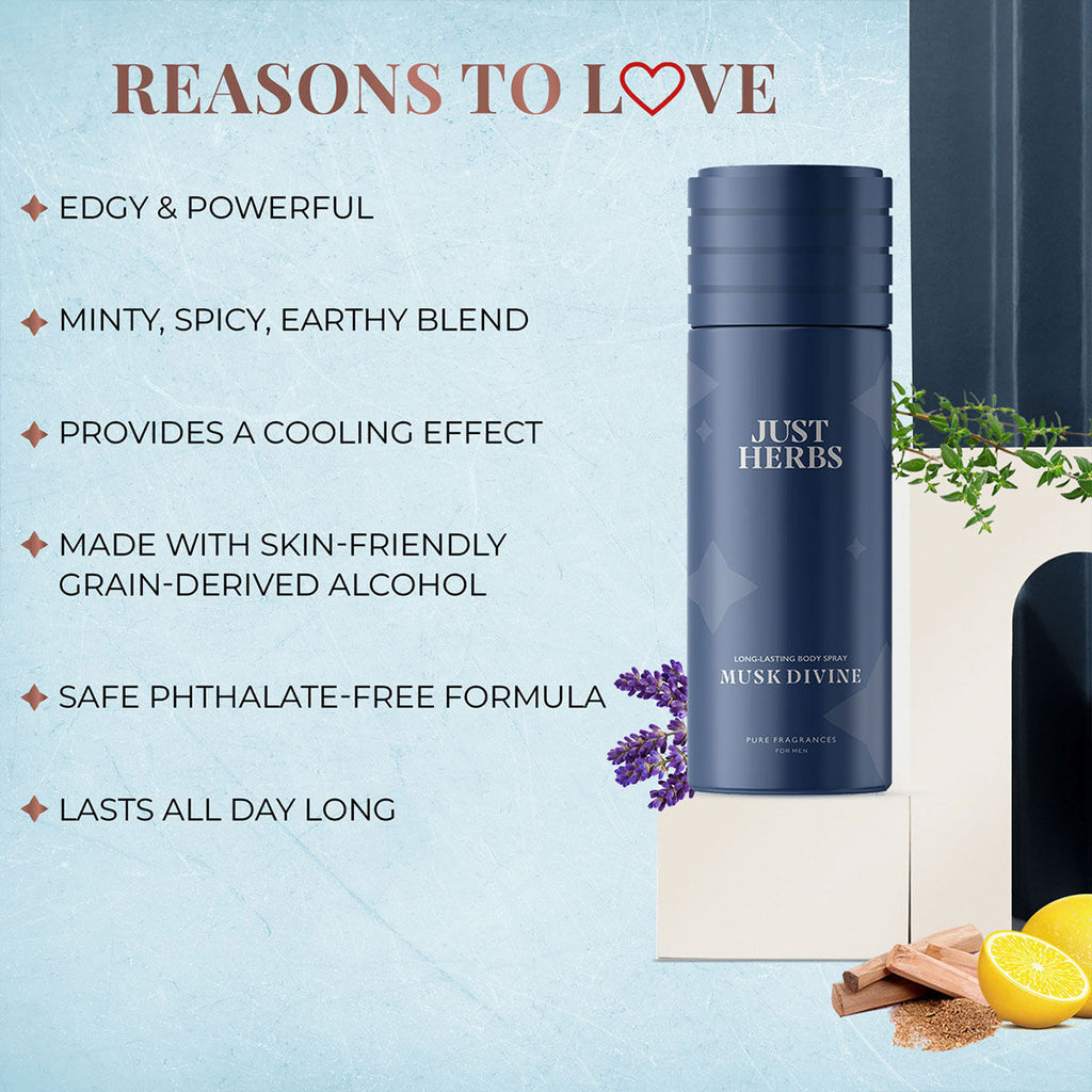Long Lasting & Refreshing Deodorant And Body Spray - Musk Divine