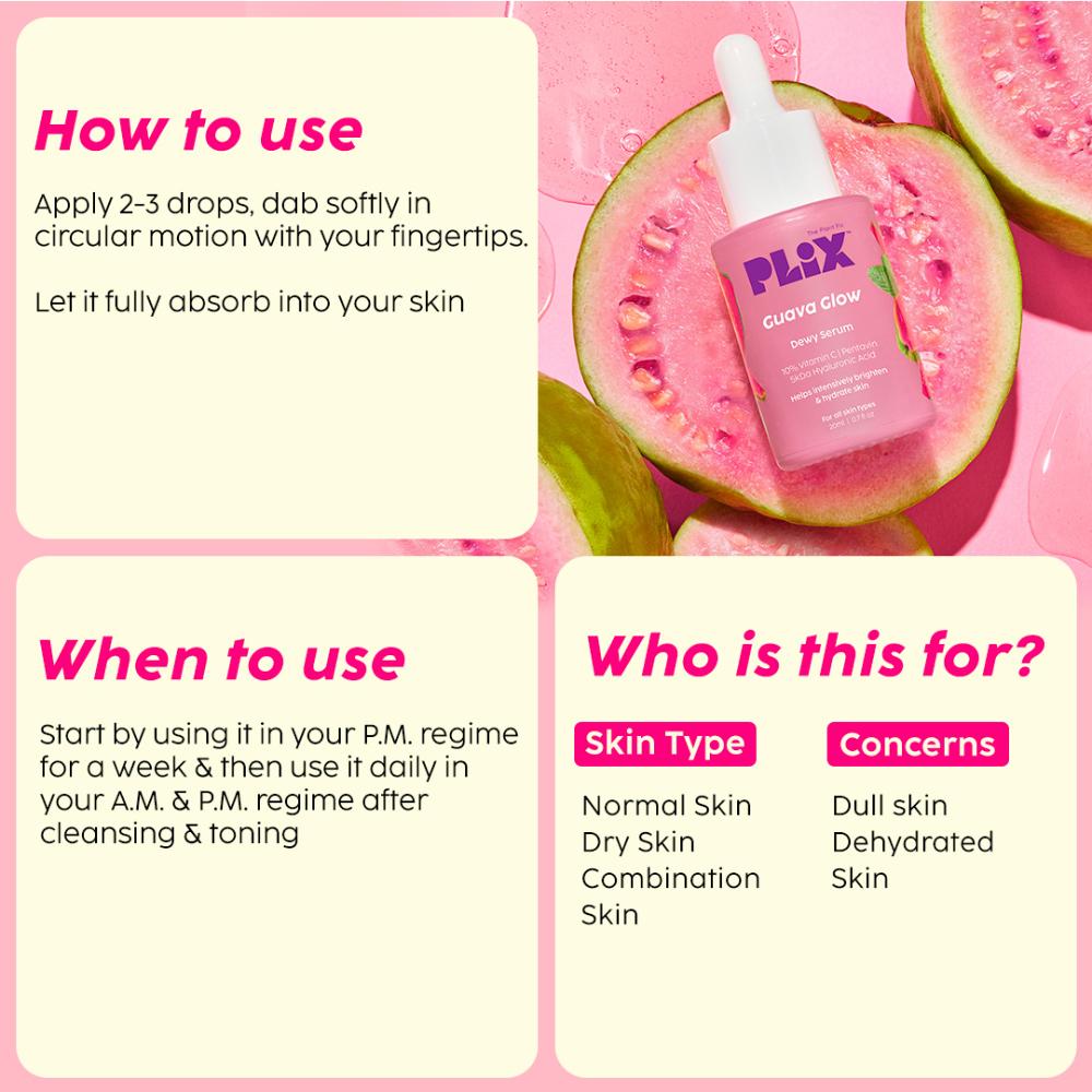 10% Vitamin C Guava Face Serum for Skin Brightening & Even tone with Hyaluronic acid & Pentavitin