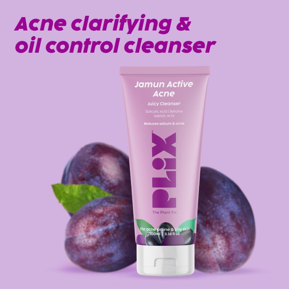 0.5% Salicylic Acid Jamun Face Wash Cleanser For Active Acne & Oil Control, Acne Breakouts