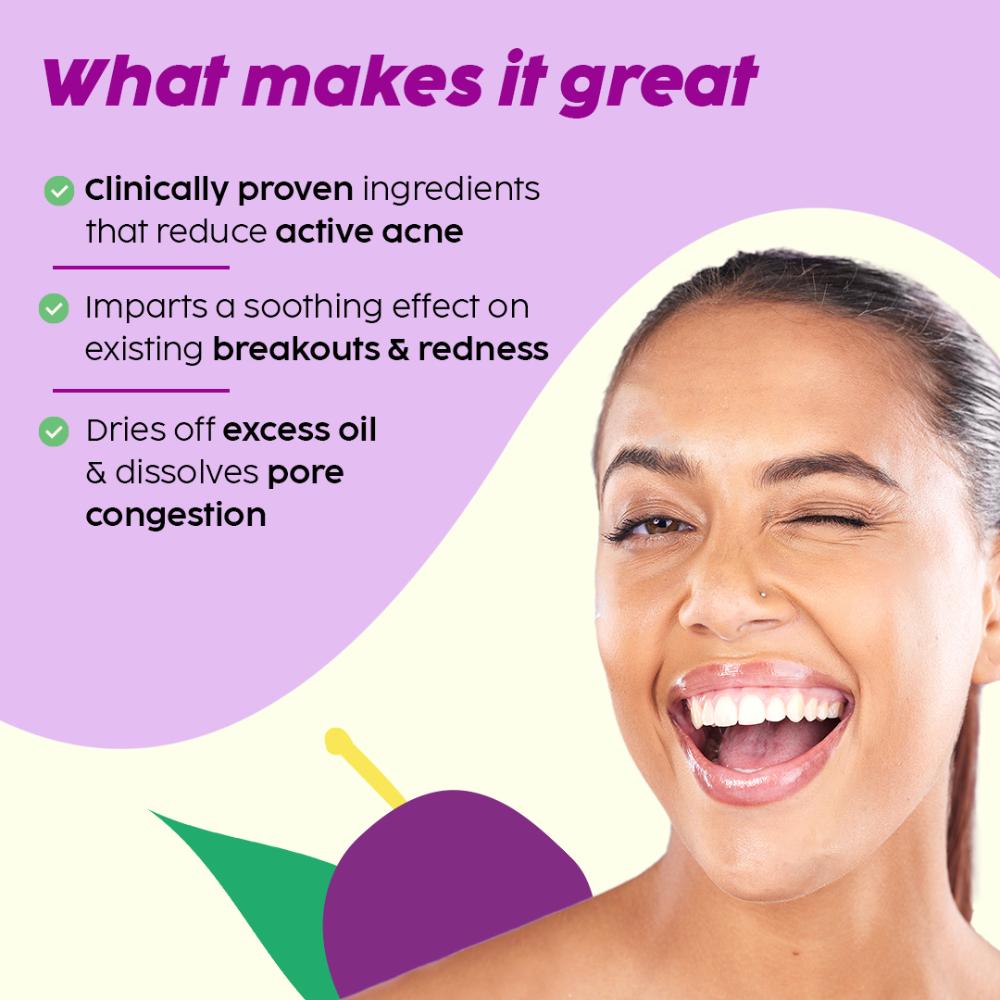 0.5% Salicylic Acid Jamun Face Wash Cleanser For Active Acne & Oil Control, Acne Breakouts