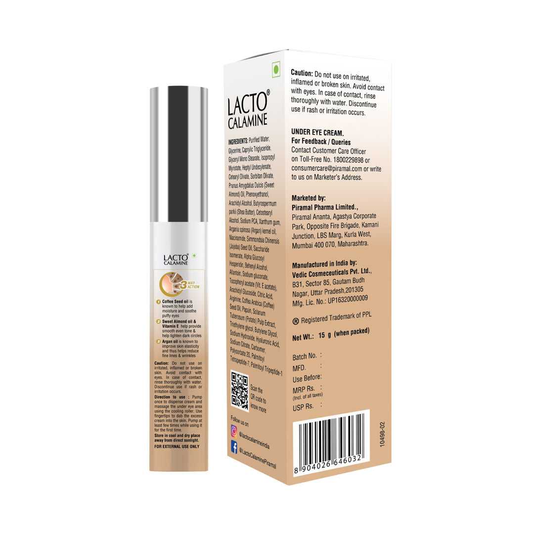Under Eye Cream for Dark Circles, Puffiness with Coffee Oil & Vitamin E