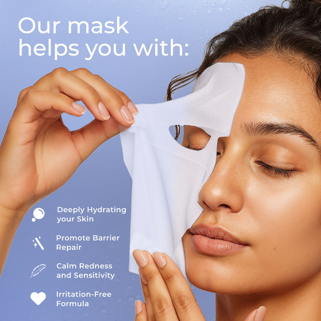 Hydrating Sheet Mask - With Ceramides & Hyaluronic Acid (Soothes, Cycle Care for Dry Skin)