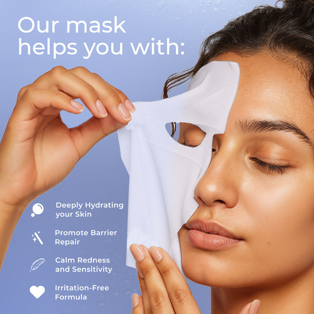 Hydrating Sheet Mask - With Ceramides & Hyaluronic Acid (Soothes, Cycle Care for Dry Skin)