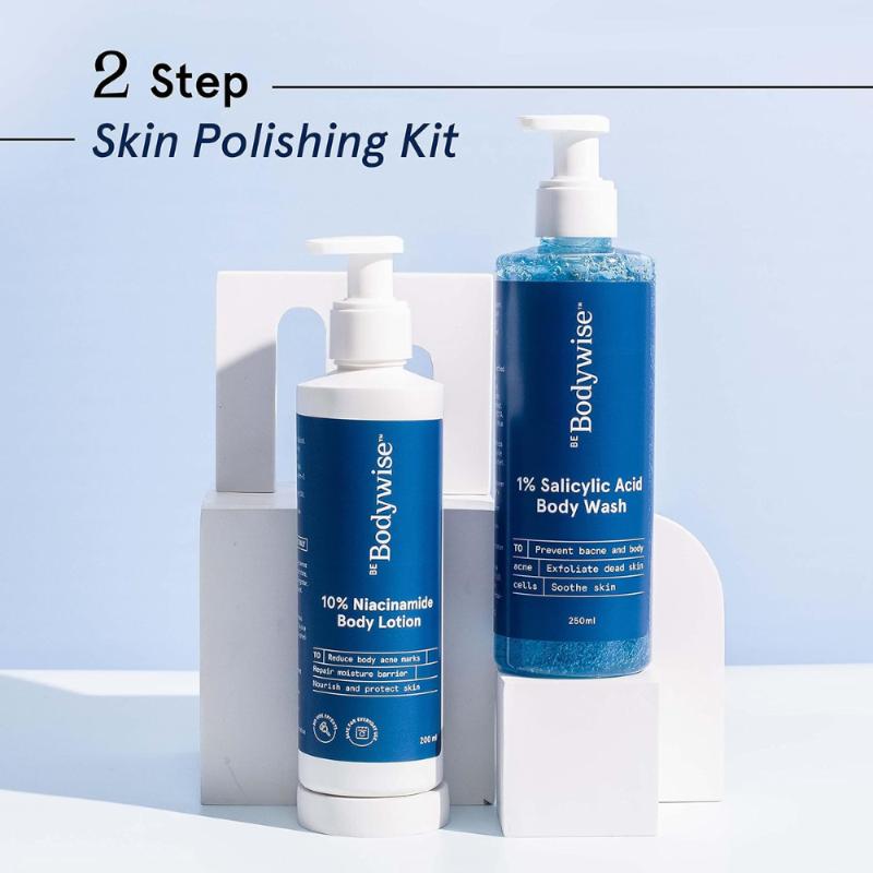 1% Salicylic Acid Body Wash + 10% Niacinamide Body Lotion - Helps Improve Skin Texture