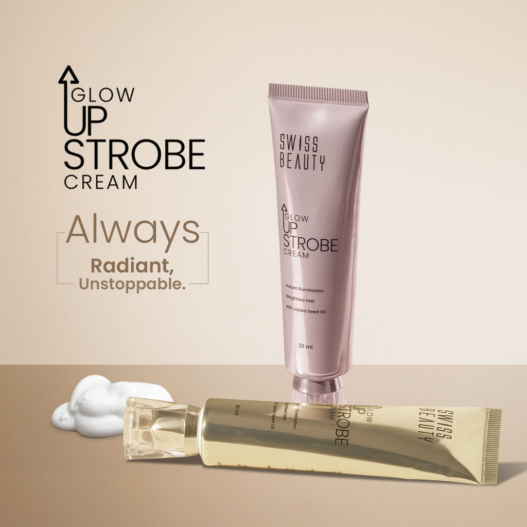Glow Up Strobe Cream, Dewy Radiance, Versatile Use With Jojoba Oil