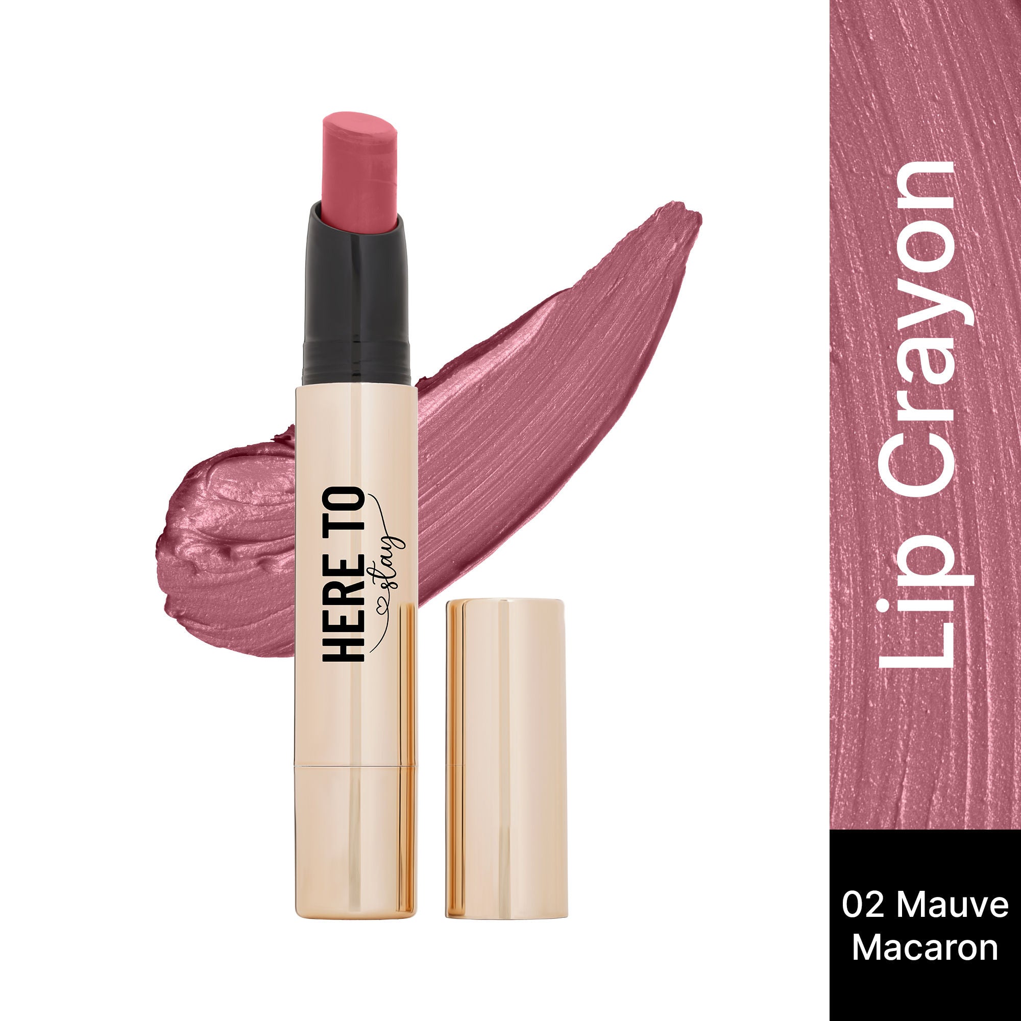 Select Here To Stay Lip Crayon Velvety-Matte Finish , 12-Hour Stay - 2 Mauve Macaron