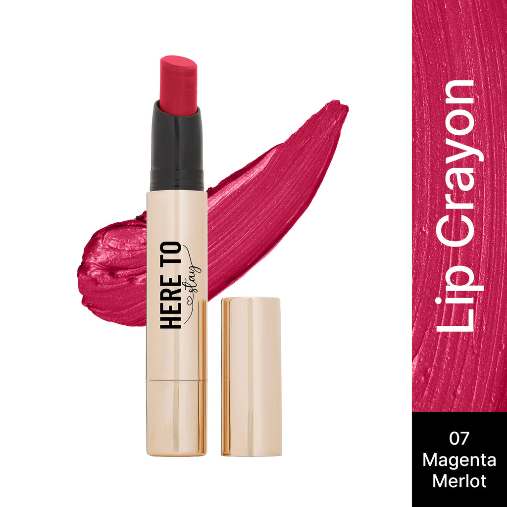 Select Here To Stay Lip Crayon Velvety-Matte Finish , 12-Hour Stay - 7 Magenta Merlot