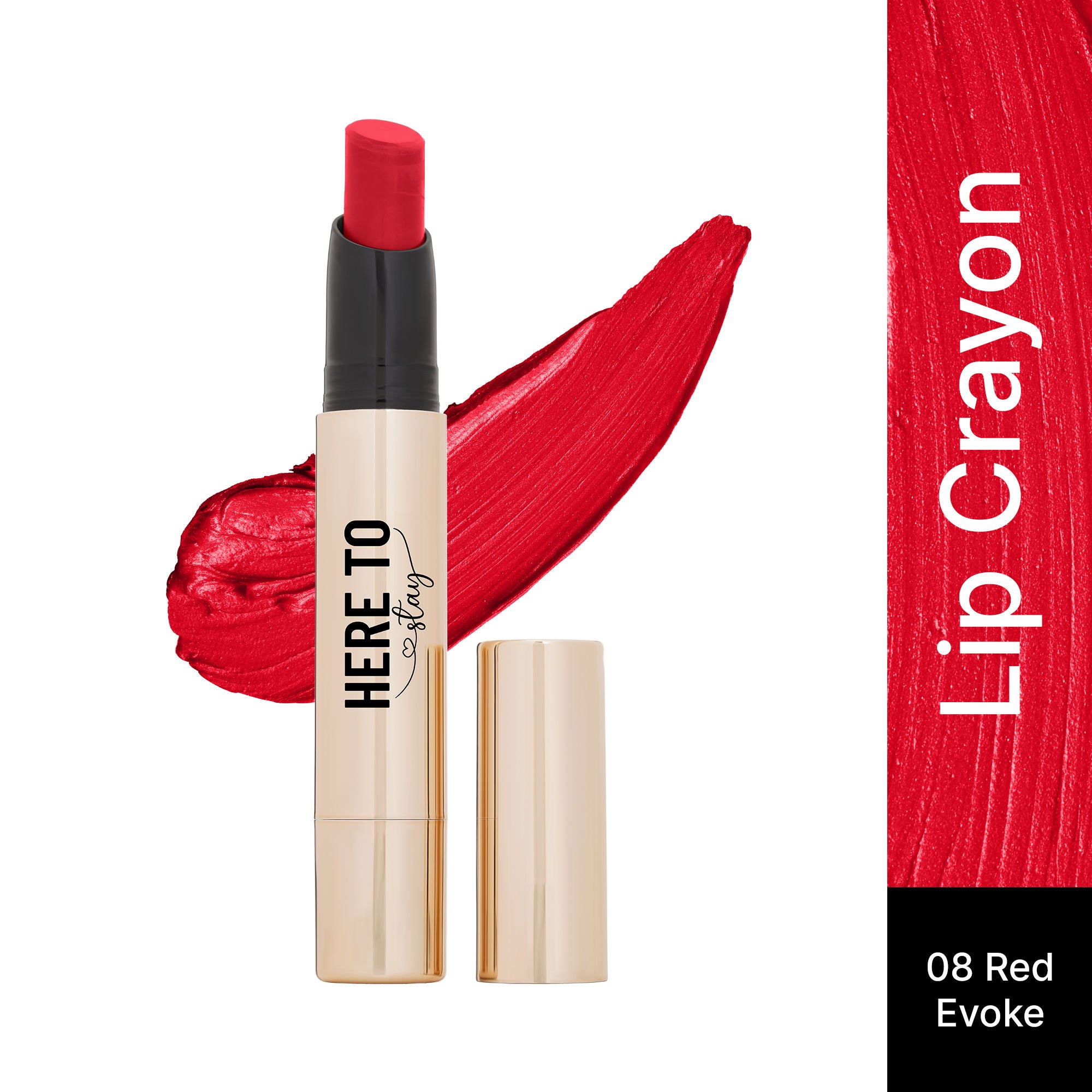 Select Here To Stay Lip Crayon Velvety-Matte Finish , 12-Hour Stay - 8 Red Evoke
