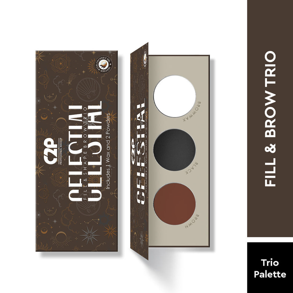 Eyebrow Enhancer Eyeshadow Palette With Wax Cream Celestial 3 in 1 Fill Set Shape