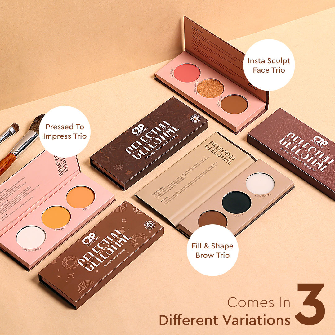 Eyebrow Enhancer Eyeshadow Palette With Wax Cream Celestial 3 in 1 Fill Set Shape