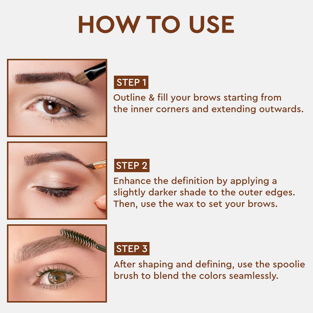Eyebrow Enhancer Eyeshadow Palette With Wax Cream Celestial 3 in 1 Fill Set Shape