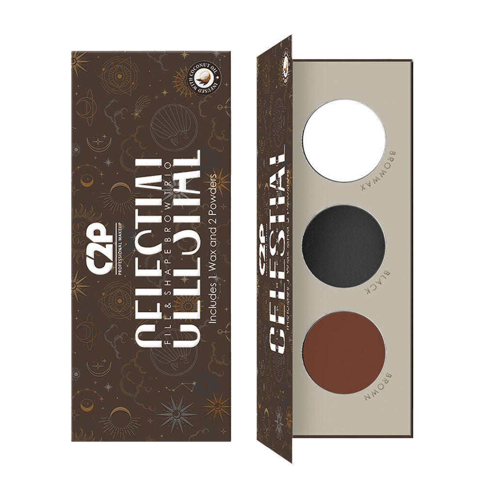 Eyebrow Enhancer Eyeshadow Palette With Wax Cream Celestial 3 in 1 Fill Set Shape