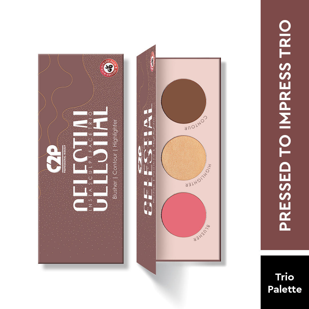 Celestial 3 in 1 Blush Contour Highlighter Face Palette Highly Pigmented (Back to L.A)