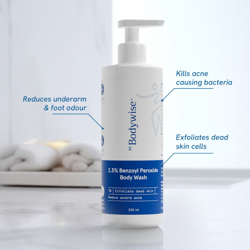2.5% Benzoyl Peroxide Body Wash Treats Stubborn Back Acne