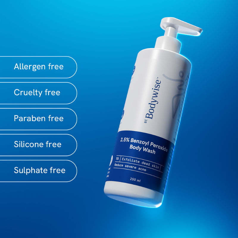 2.5% Benzoyl Peroxide Body Wash Treats Stubborn Back Acne