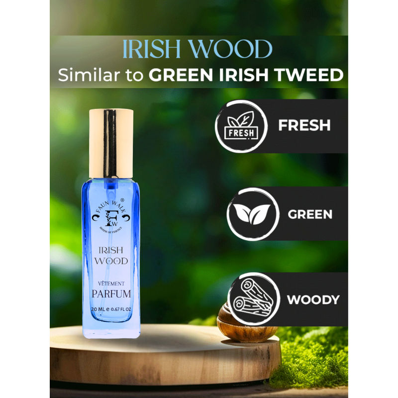 Faunwalk Irish Wood- Travel Size Mini Perfume That Smells Like Creed- Aquatic Notes For Men