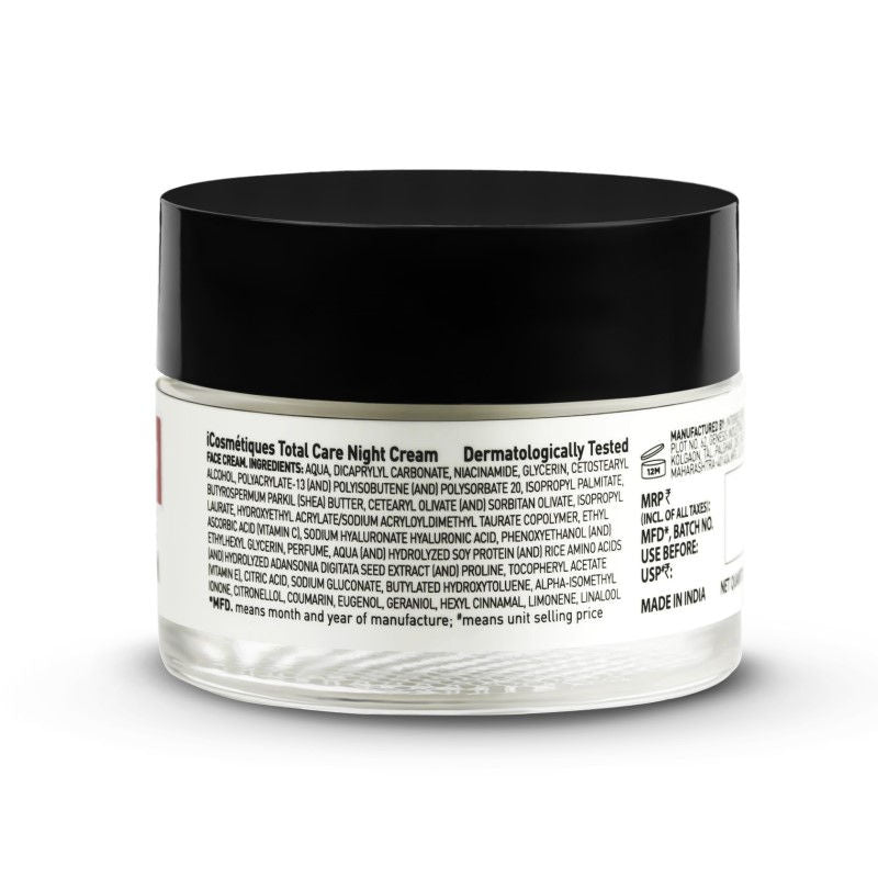 Night Cream - Vitamins B3, C, E, Deep Hydration & Glow, Mineral Oil & Silicone-Free