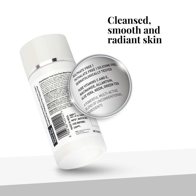 Face Wash Powder-Pure Vitamin C, Niacinamide, Neem, Aloe Vera, Green Tea & Deep Clean