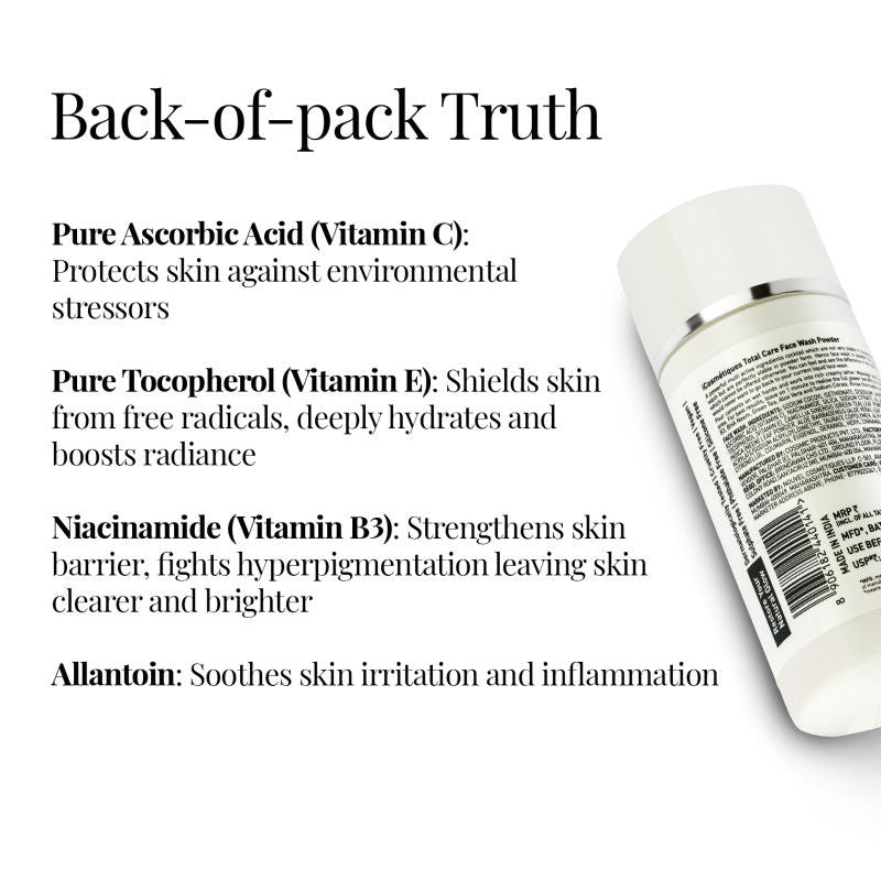Face Wash Powder-Pure Vitamin C, Niacinamide, Neem, Aloe Vera, Green Tea & Deep Clean