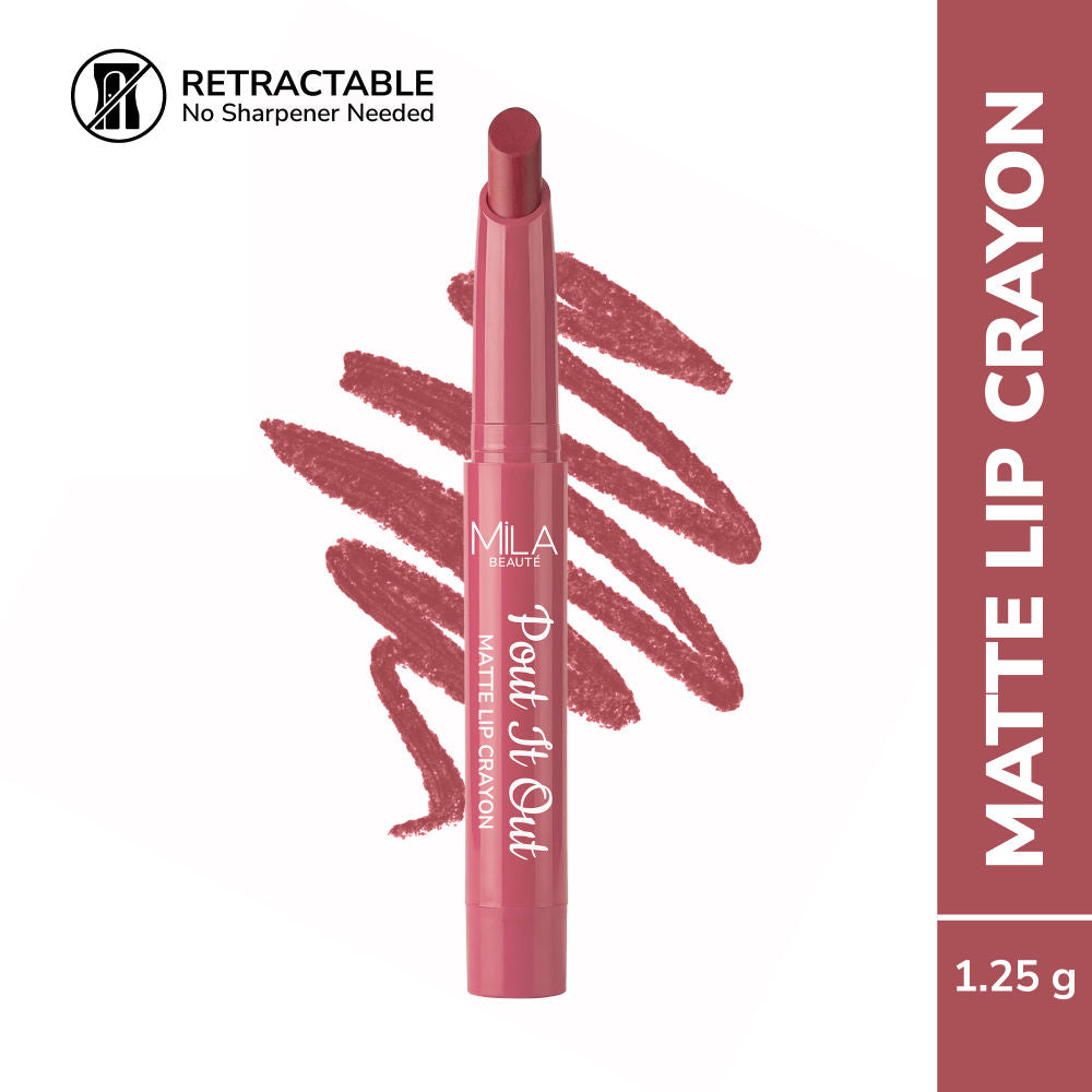 Pout It Out Long Lasting & Matte Finish Lip Crayon Lipstick