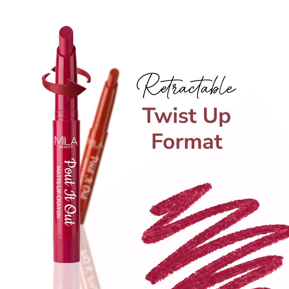 Pout It Out Long Lasting & Matte Finish Lip Crayon Lipstick