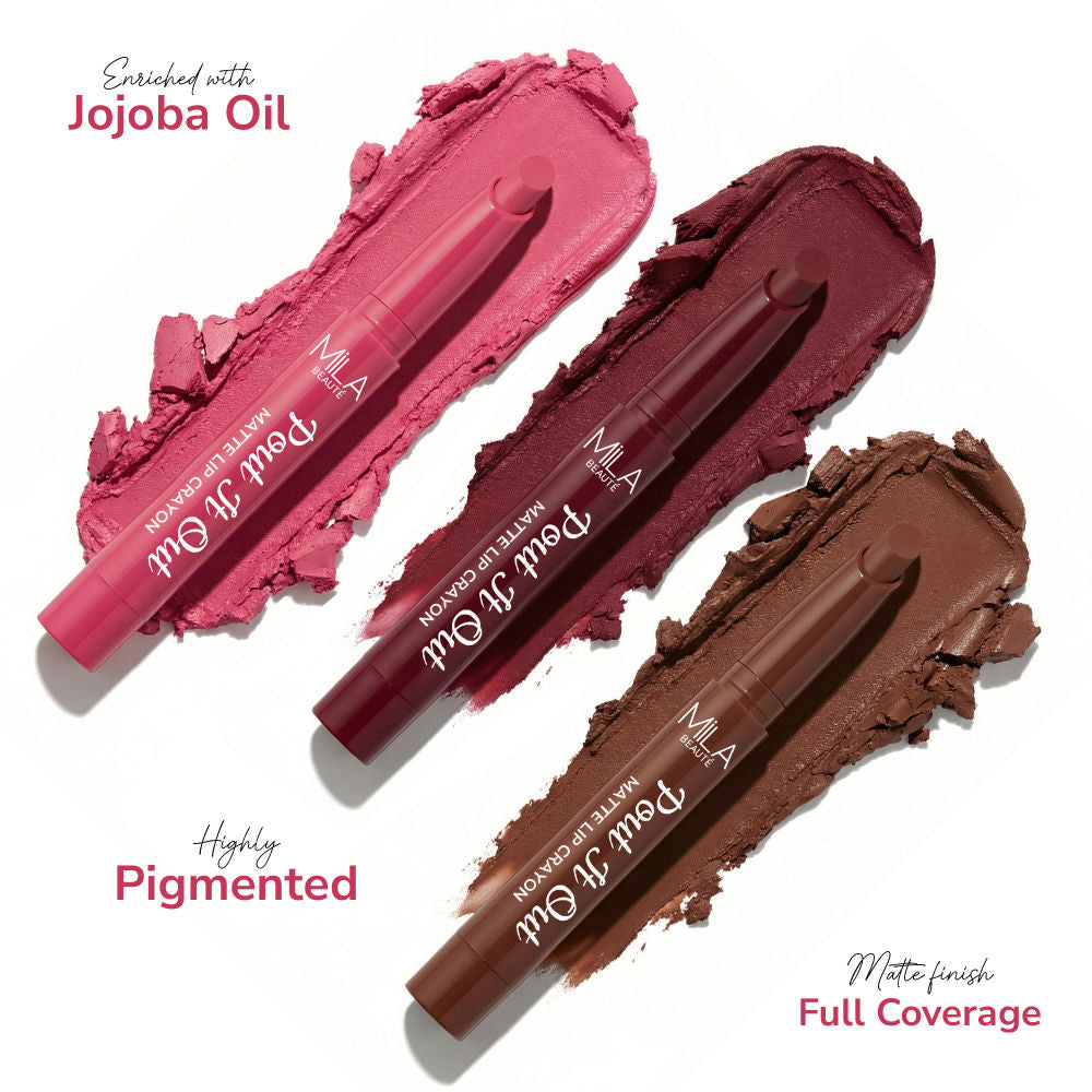 Pout It Out Long Lasting & Matte Finish Lip Crayon Lipstick