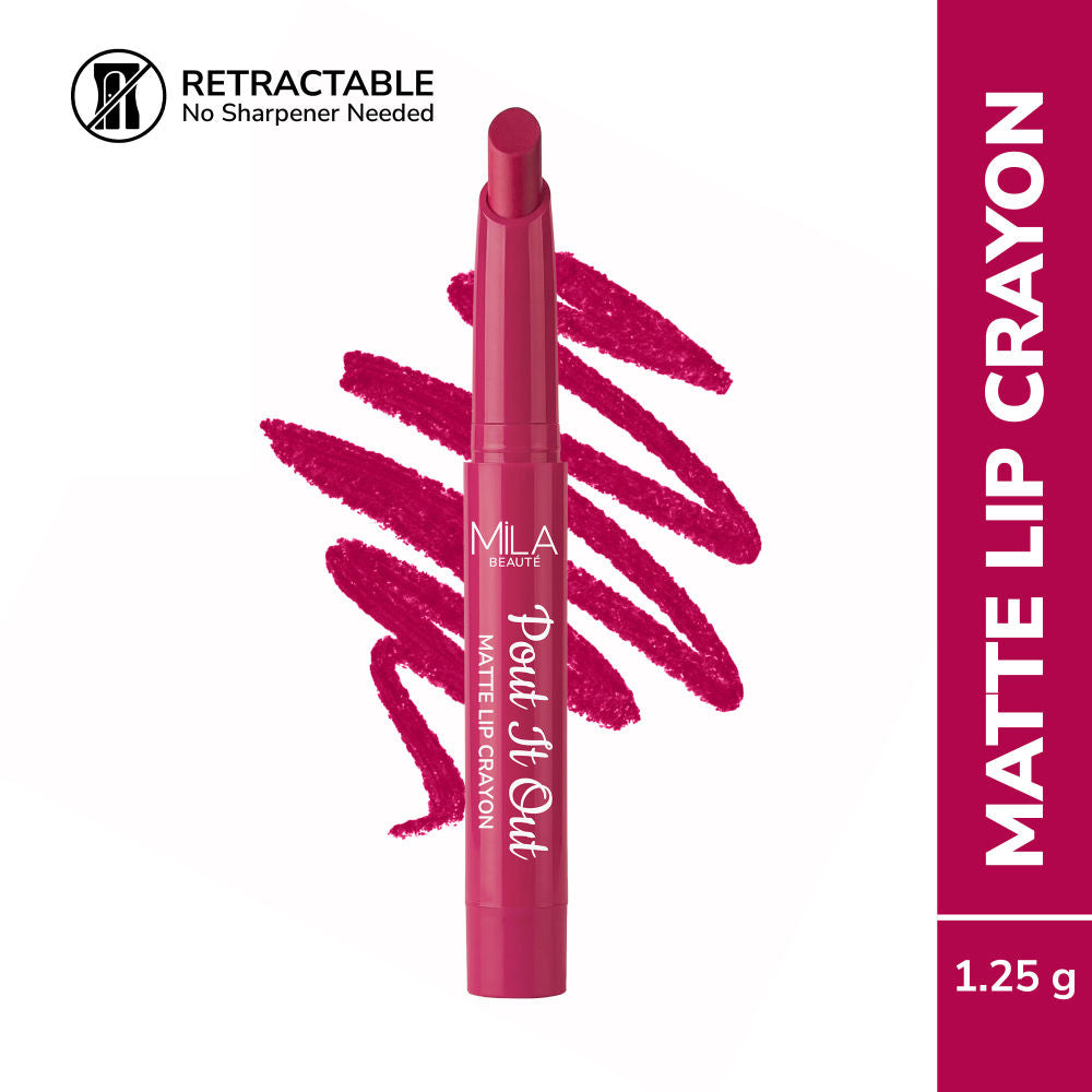 Pout It Out Long Lasting & Matte Finish Lip Crayon Lipstick - Belle
